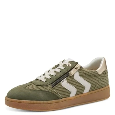 Image de Marco Tozzi Baskets basses, Femme, Taille: 42, Khaki comb Tissu / matière synthétique