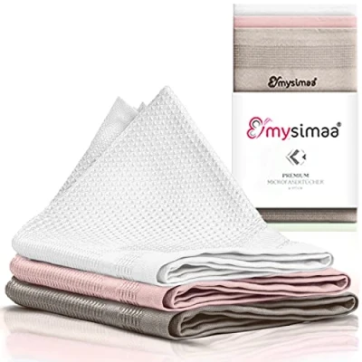 Image de mysimaa Chiffon Microfibre Voiture et ménage de la Maison Serviettes Nettoyage qualité Professionnelle en Micro Fibre Torchon Lavette vitre (Lot 3 Chiffons Microfibres 40x40)