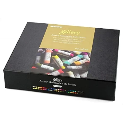 Image de Mungyo MPHM 60 Gallery Artists&#039; Handmade Soft Pastels, lot de pastels roulés à la main qualité artistique, consistance douce