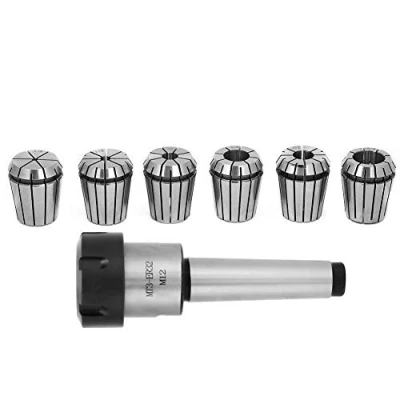 Image de Porte mandrin à pince, 1 pc MT3 ER32 M12 cône Morse + 6 pcs Pinces ressort CNC Fraisage Outil