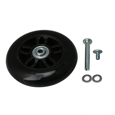 Image de BQLZR Roues de rechange universelles pivotantes à 360 pour valise, 90 mm diamètre en caoutchouc PU bagages