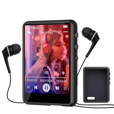 Image de 64Go Lecteur MP3, Bluetooth 5.3 HiFi Music Player, 2.4 Pouces écran Tactile MP3 avec Haut Parleur enregistreur, Radio FM, pour Enfants Extension jusqu&#039;à 128GB (Grey)