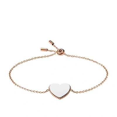 Image de Bracelet à chaîne Fossil en acier inoxydable doré rose pour femme, JF03644998