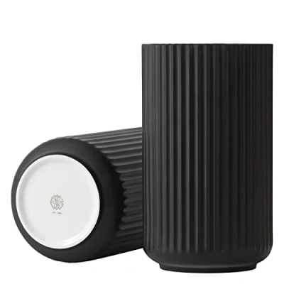 Image de Lyngby Porcelæn Vase H38 cm Design Classique Intemporel, Noir