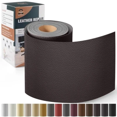 Image de Simili Cuir Autocollant, 10 x 160 cm Patch de réparation en Auto adhésif, Kit pour Sièges D&#039;auto, Canapés, Bateau, Chaises Le café