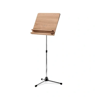 Image de K&amp;M 118/3 Pupitre d&#039;orchestre avec tablette en bois de noyer extensible 68 115 cm Deux équerres rangement