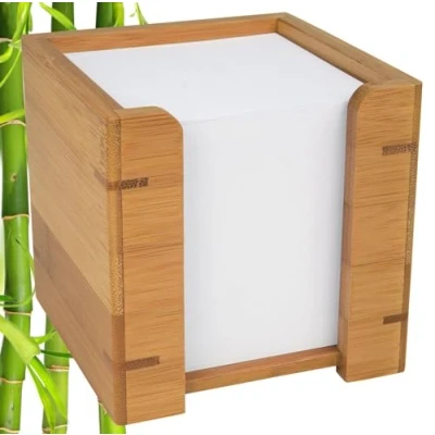 Image de Wedo 61707 Zettelbox bambou, comprenant 900 feuilles de papier 9 x cm, dans une boîte cadeau, brun