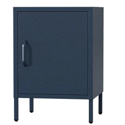 Image de Jan Nowak Table de Chevet Industrielle en Métal MIA Nuit 1 Porte Meuble Chambre Ado, à Coucher Lit 42,4 x 59,5 40 cm Bleu Foncé
