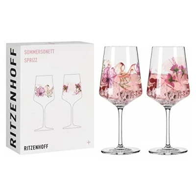 Image de Ritzenhoff 3461004 Verre à apéritif 500 ml set de 2 série Sommersonett n 4 pièces, motif végétal Made in Germany