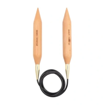 Image de KnitPro 100 cm x 25 mm Basix Aiguilles circulaires Fixes en Bouleau
