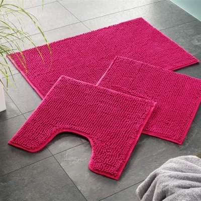 Image de WohnDirect Tapis de Bain 45x45 cm Contour WC Pink Antidérapant, Absorbant et Doux Sets modulables Salle
