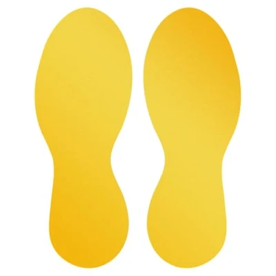 Image de Durable 172704 Marquage Au Sol Forme Du Pied (Pieds de Autocollants, 5 Paires) Ral 1003 Jaune Signalisation