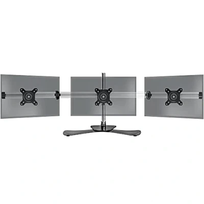 Image de Support triple 3 écrans PC sur socle Duronic DM753 Rotatif / Inclinable Hauteur réglable Noir