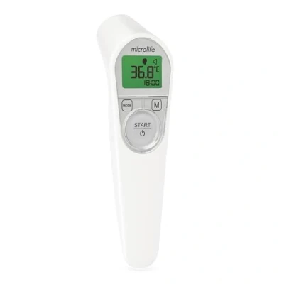Image de Microlife Thermomètre Frontal Sans Contact NC 200 Validé Cliniquement, Guidage Lumineux, Mesure Automatique, Alarme de Fièvre, 3 Modes (Corps/Objet/Ambiant), Haute précision, Garantie 5 ans