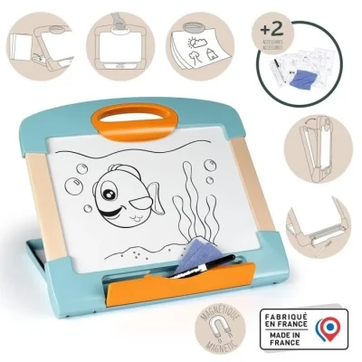 Image de Smoby Ardoise Modulo Effaçable et Magnétique Jeu Educatif Modulable Transportable Feutre Chiffon 7600410712