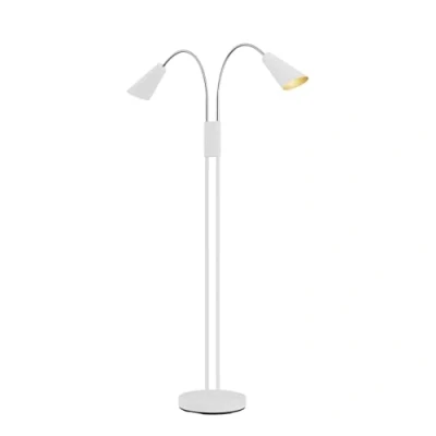 Image de Lucande Lampadaire Medira (Moderne) en Blanc Métal e. a. pour Salon &amp; Salle à manger (à 2 lampes, GU10), Sur Pied, Lampe a de Sol