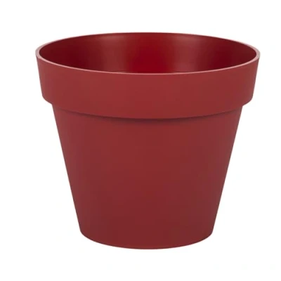 Image de EDA Pot de Fleur Rond Toscane Ø 20 cm Volume 3 L x H.17 Rouge Rubis