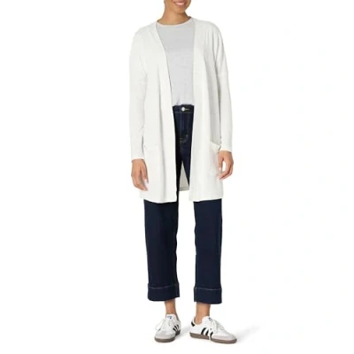 Image de Amazon Essentials Gilet d’Intérieur Ouvert sur Le Devant en Éponge Légère Coupe Décontractée Femme, Blanc Teinture Spatiale, S