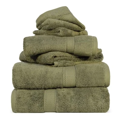 Image de Superior Ensemble de Serviettes, 6 pièces, Coton supérieur 900 grammes, Vert forêt