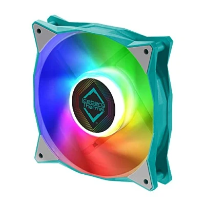 Image de Iceberg Thermal IceGALE RGB 120 mm PWM Double roulement à billes ARGB Ventilateur de boîtier adressable Bleu sarcelle