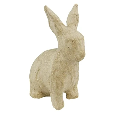 Image de Décopatch AP131O Un support en papier brun pulpé 7,5x4,5x10,5 cm, Lapin assis