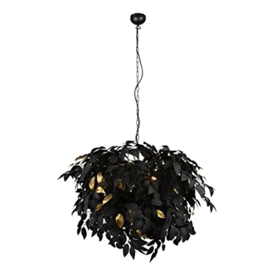 Image de Reality, Lustre, Leavy 4xE14, max.28,0 W Plastique, Noir, Corps: Métal, noir mat Ø:70,0cm, H:150,0cm Modèle déposé,IP20,Sans illuminant,Réglable en hauteur