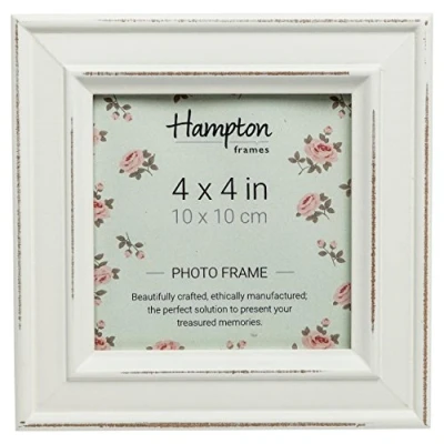 Image de Hampton Frames Paloma PAL301944W Cadre photo carré en verre Blanc 10 x cm