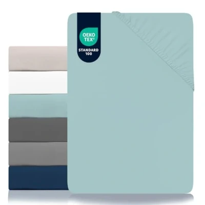 Image de Dreamzie Drap Housse 160 x 200 Microfibre (100% Polyester) Oeko Tex Matelas 160x200 Aqua Turquoise