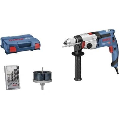Image de Bosch Professional perceuse à percussion GSB 24 2 (1 100 W, couple maxi : 40/14,5 Nm, avec set d&#039;accessoires, dans L Case)