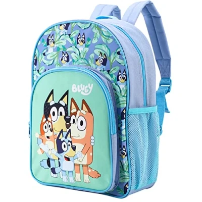 Image de Zawadi Global Bluey Sac à dos pour enfant avec poche latérale en maille et avant zippée, multicolore, 36.7cm (height), 26cm (width), 13cm (depth)
