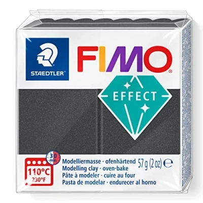 Image de FIMO STAEDTLER Effect Pain pâte à Modeler 57 g Effet, 8010 91 St, Gris Acier métallique, Metallic