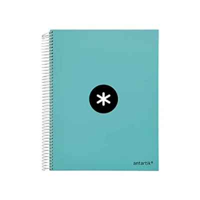 Image de Antartik Cahier à spirale Leiderpapel A4 Micro couverture doublée 120h 100 gr lisse 5 bandes 4 perceuses couleur menthe