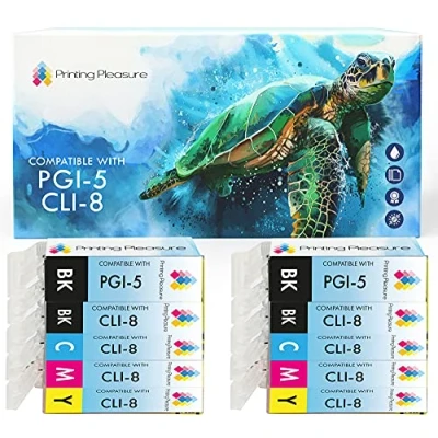 Image de 10 Compatibles PGI 5 CLI 8 Cartouches d&#039;encre pour Canon Pixma MP500 MP530 MP600 MP600R MP610 MP800 MP800R MP810 MP830 MP950 MP960 MP970 iP4200 iP4300 iP4500 iP5200 iP5200R iP5300 Grande Capacité
