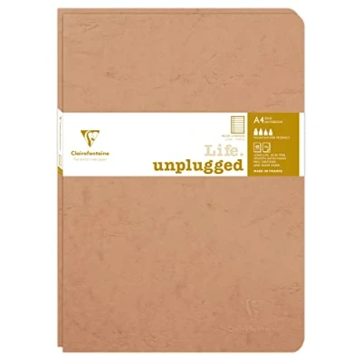 Image de Clairefontaine 733076C Collection Age Bag Lot de 2 Cahiers Agrafés Duo Tabac A4 21x29,7 cm 96 Pages Lignées avec Marge Papier Blanc 90 g Couverture Carte Lustrée Grain Cuir