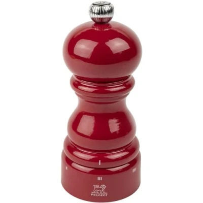 Image de PEUGEOT Moulin à Poivre Paris u&#039;Select 12 cm 6 Réglages de Moutures Prédéfinies En Bois Labellisé PEFC Fabrication Française Coloris Laqué Rouge Passion