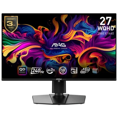 Image de MSI MAG 271QPX QD OLED E2 écran Gaming 26.5 Pouces WQHD Dalle 2560 x 1440 Quantum Dot OLED, 240Hz / 0,03ms, 99% DCI P3, ΔE≤2, DisplayHDR True Black 400 DP 1.4a, HDMI™ 2.1, USB Type C