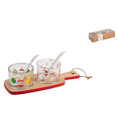 Image de H&amp;h set 5 pezzi decoro natale con in bamb cm22