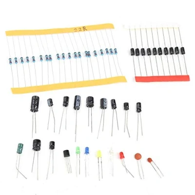 Image de Kit de Composants Electroniques,Walfront Transistor Diodes LED d&#039;Assortiment Electroniques Condensateurs Electrolytiques 1390pcs