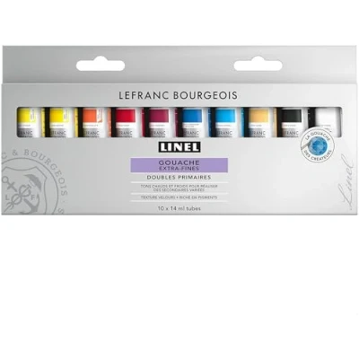 Image de Lefranc Bourgeois Linel Gouache Extra Fine 10X14ml Mix Set Double Couleur Primaire