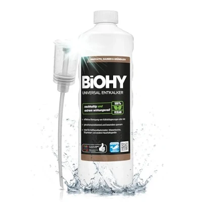 Image de BiOHY Détartrant Universel (Bouteille de 1l) + Distributeur Concentré pour tous les appareils électroménagers Compatible avec toutes machines à café et expresso (Entkalker)
