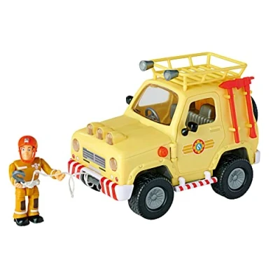 Image de Simba Sam Le Pompier 109252511 Véhicule Tout Terrain Avec Figurine, Camion de 15 Cm, Lumière, Portes ouvrantes, Accessoires, à Partir 3 Ans Exclusivité sur Amazon