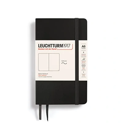 Image de LEUCHTTURM1917 305477 Carnet Pocket (A6) en couverture souple, 123 pages numérotées, noir, blanc