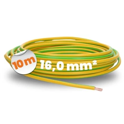 Image de Lapp 4520006 H07V K 16,0 mm² Vert/jaune I Câble de terre conducteur protection 16 mm2 Câblage flexible unique en PVC