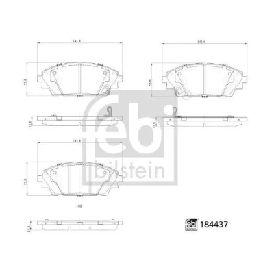 Image de FEBI BILSTEIN 184437 Jeu de plaquettes frein Essieu avant avec indicateur d&#039;usure MAZDA: CX 30 (DM) e SKYACTIV X M Hybrid, G Hybrid
