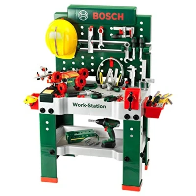 Image de Klein 8485 Etabli Bosch N 1 Avec 150 pièces différentes Visseuse électronique, set de construction, ponçeuse et beaucoup d’autres accessoires Dimensions : 62 cm x 42 100 Dès 3 ans