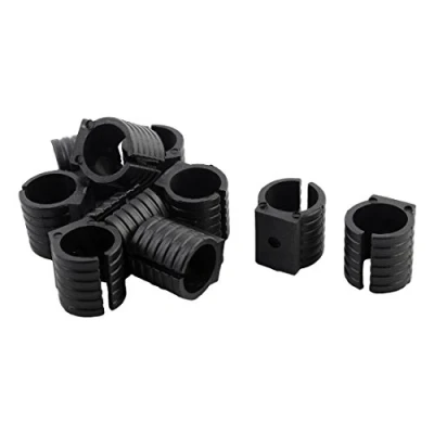 Image de sourcing map 10pcs Patin Pied Chaise Tube Rond Embout Table Fauteuil Tampon Meuble Forme U Plastique Noir 19mm Diamètre