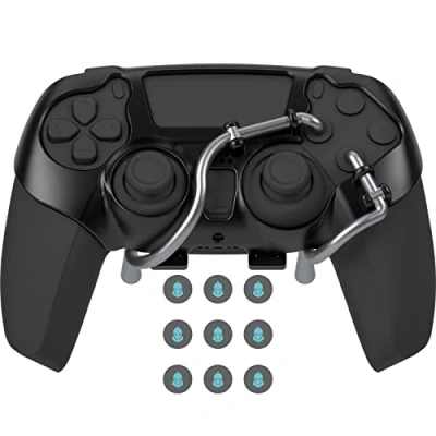 Image de EXknight Leverback V2 PS5 Palettes, Adaptateur de Boutons Arrière pour Manette Ajustement avec des Poignées Pouce (Noir)