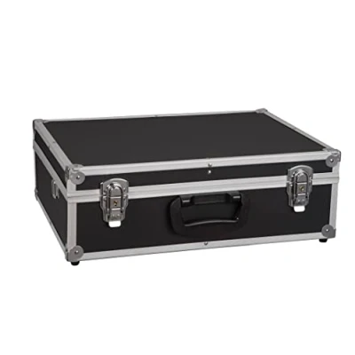 Image de ALUTEC mallette à outils noire (mallette en cadre aluminium, dimensions internes 440x320x140 mm, avec des compartiments variables, plateau d&#039;outils amovible, coins renforcés) 61200