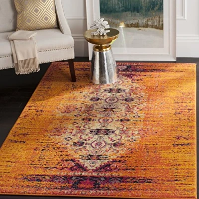 Image de Safavieh Grand Tapis de Salon rectangulaire pour Une Utilisation en intérieur, Polypropylène, Orange/Multi, 160 X 230 cm