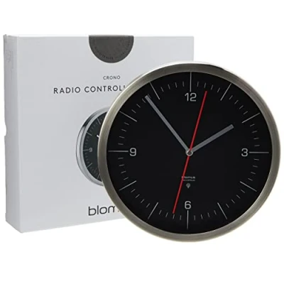 Image de Blomus Horloge Radio pilotée 65895 Noir 24 x 4,5 cm